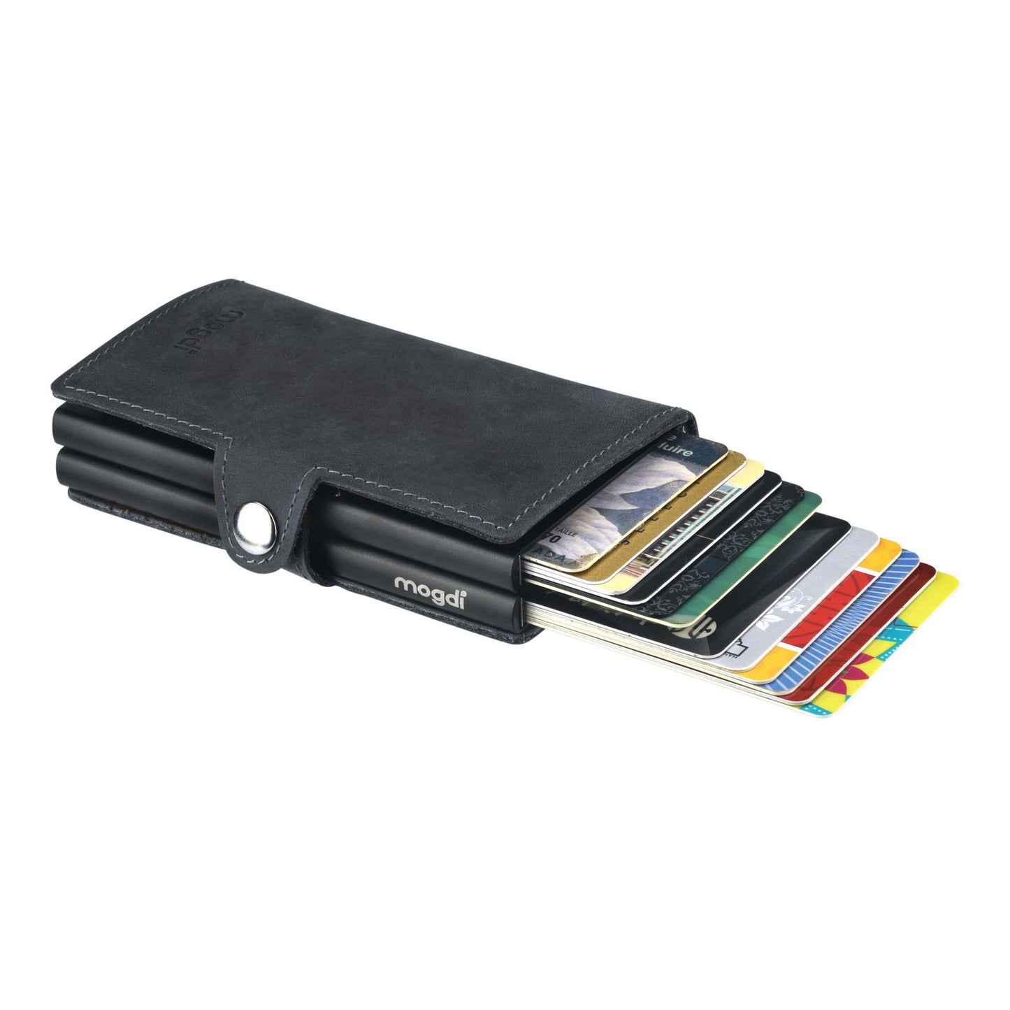 PREMIUM duo Brieftasche Vintage Leder Portmonee RFID Blocker Kreditkarten Schutz für 12 Karten XXL