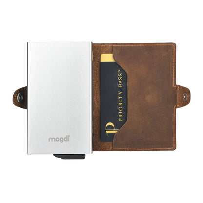 PREMIUM duo Brieftasche Vintage Leder Portmonee RFID Blocker Kreditkarten Schutz für 12 Karten XXL